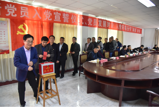 公司召開新黨員入黨宣誓儀式、黨員發(fā)展對象、入黨積極分子“雙推”會議