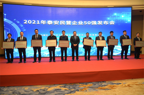 公司蟬聯(lián)泰安“民營企業(yè)50強”